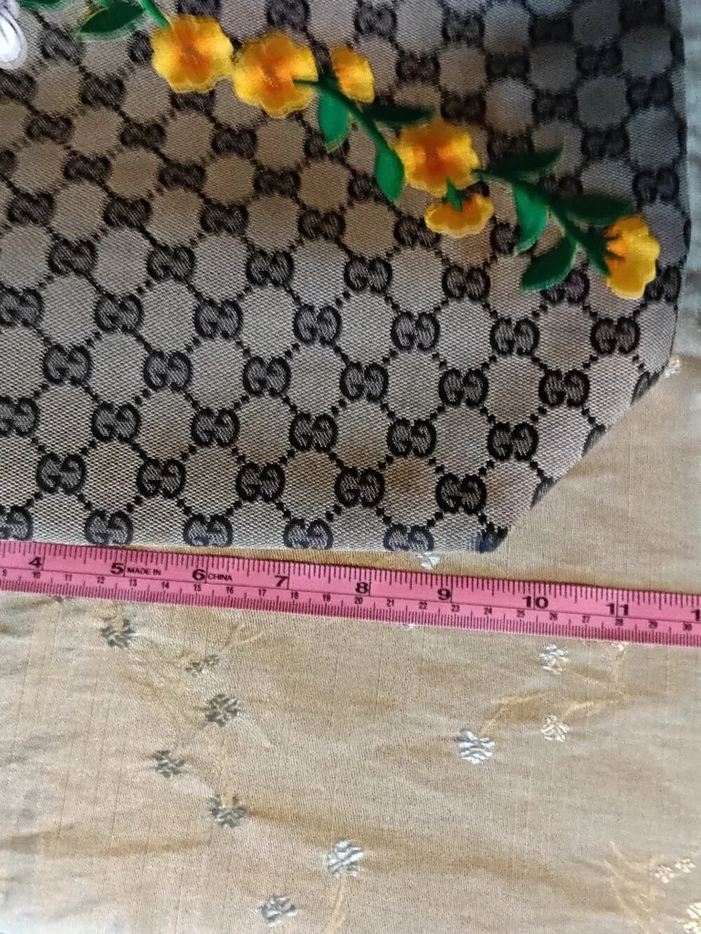 Custom - Gucci Tote - Bee and Floral Embellished